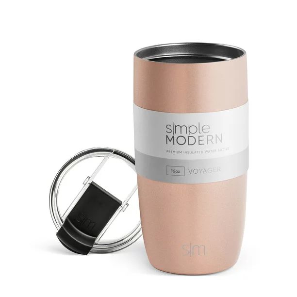 Simple Modern 16oz. Voyager Travel Mug Tumbler with Clear Flip Lid & Straw - Coffee Cup Vacuum In... | Walmart (US)