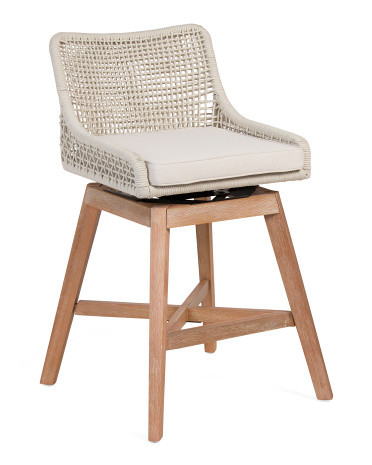 Rope Swivel Cross Weave Counter Stool With Cushion | TJ Maxx