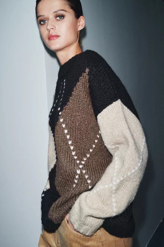 DIAMOND KNIT JUMPER | Zara US