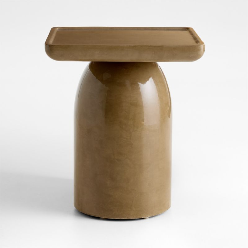 Laguna Beach Caramel Brown Concrete 18" Square End Table by Brigette Romanek + Reviews | Crate & ... | Crate & Barrel