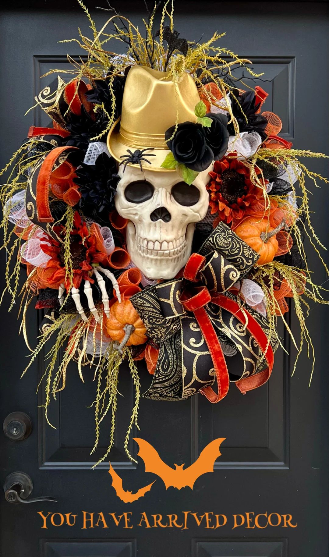 Skull Wreath, Scary Wreath, Halloween Wreath, Skull Decor, Halloween Decor, Skeleton Wreath, Fall... | Etsy (US)