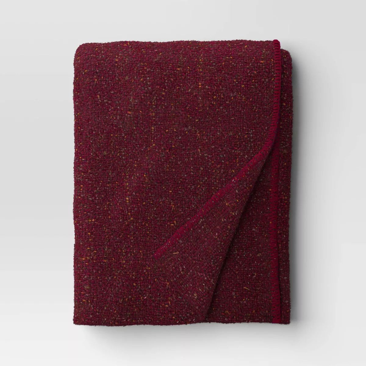 Marled Boucle Throw Blanket Burgundy - Threshold™ | Target