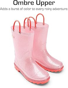 DREAM PAIRS Kids Rain Boots Glitter Boys Girls with Easy-on Handles Sparkly Waterproof Boots Outd... | Amazon (US)