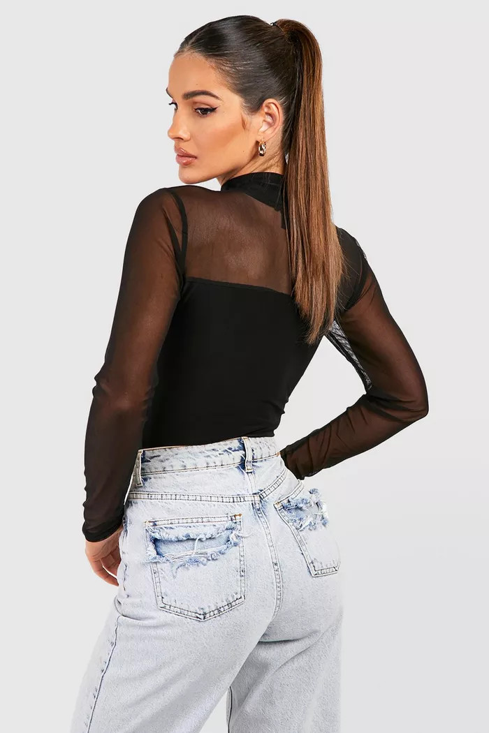 Mesh Bralette Bodysuit | boohoo (US & Canada)