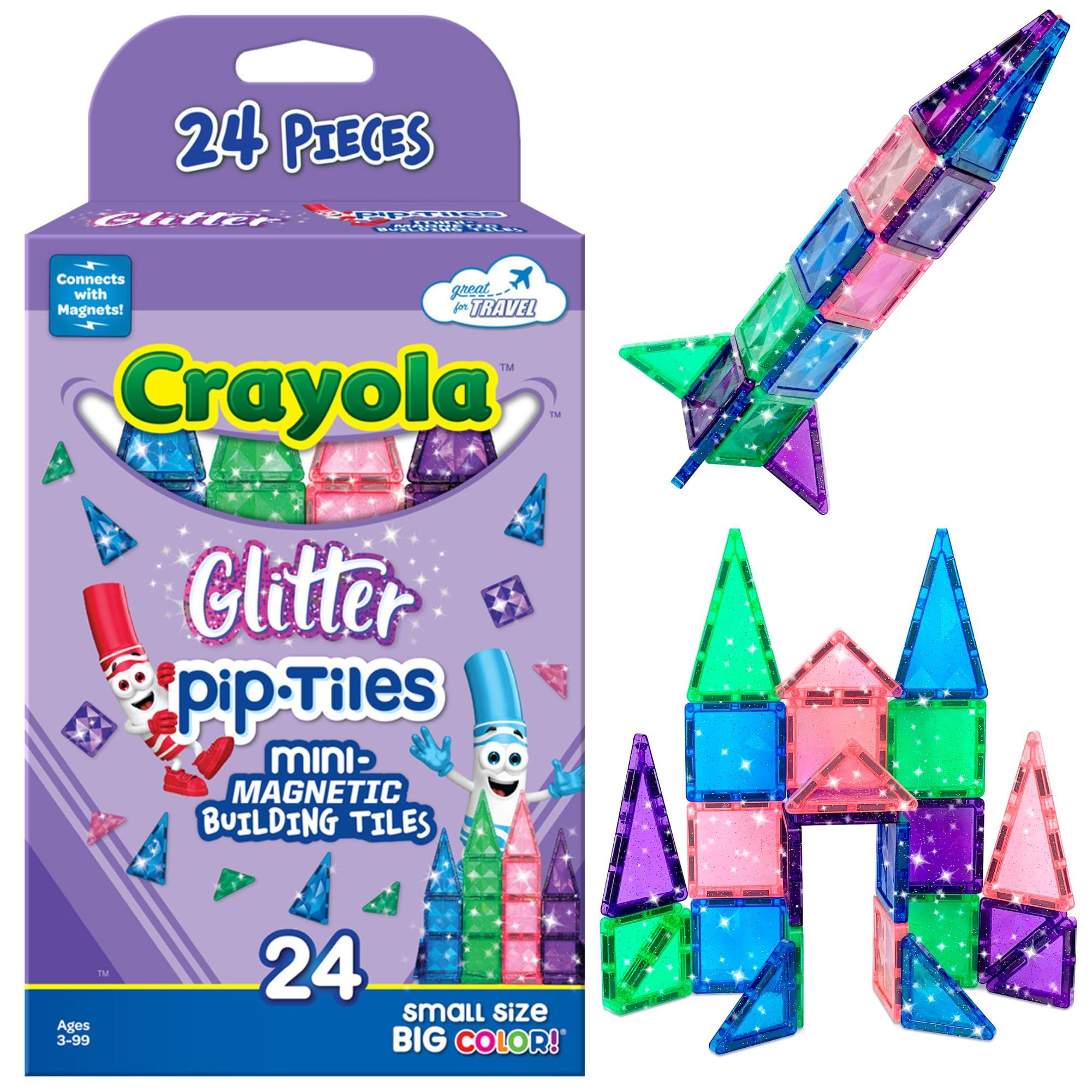 CreateOn Crayola Holiday Glitter Mini PIP Magnetic Tiles, Magnetic Kids’ Building Toys, STEM Le... | Amazon (US)