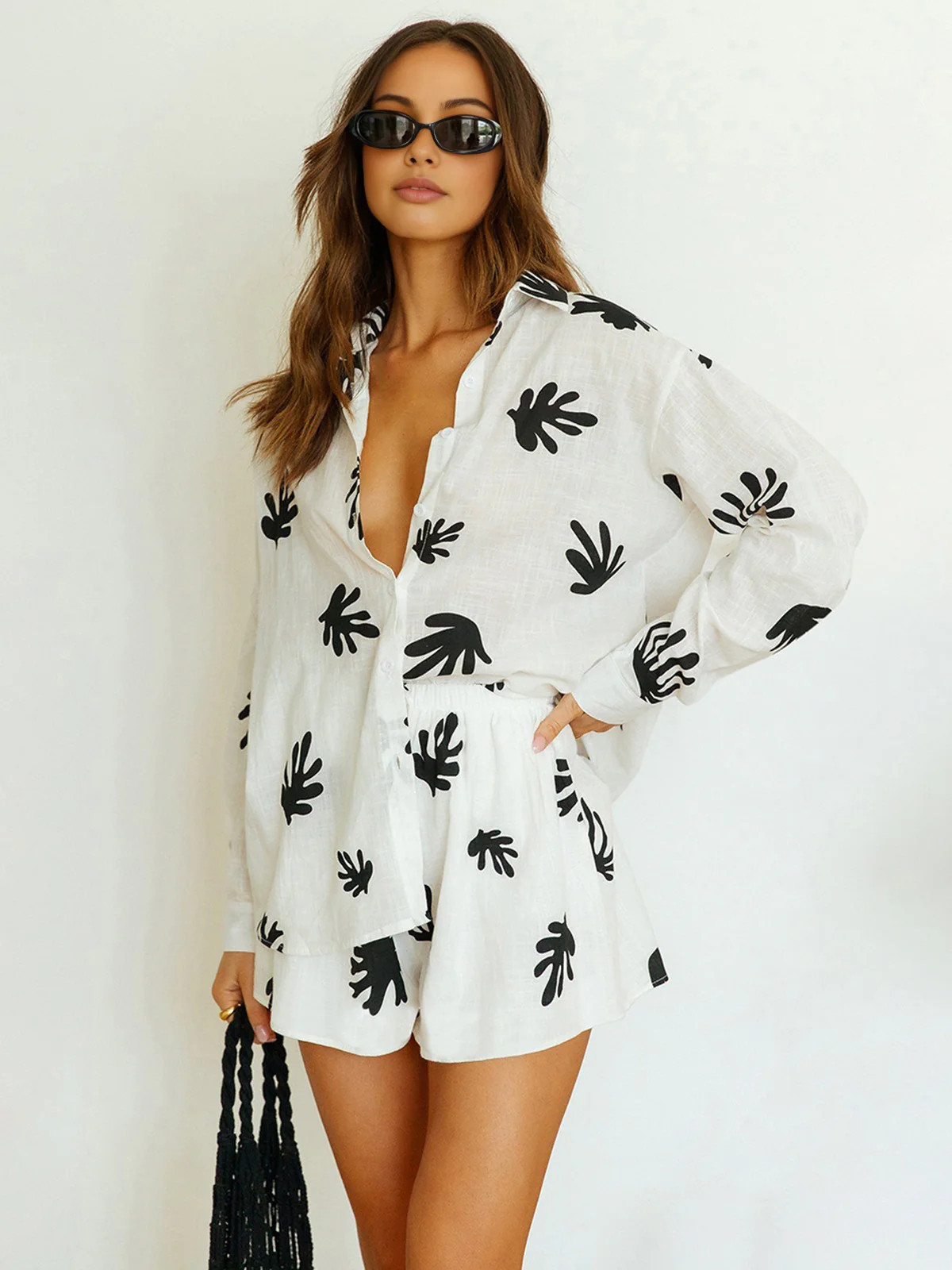Chill Life Plant Print Shorts Set | Commense