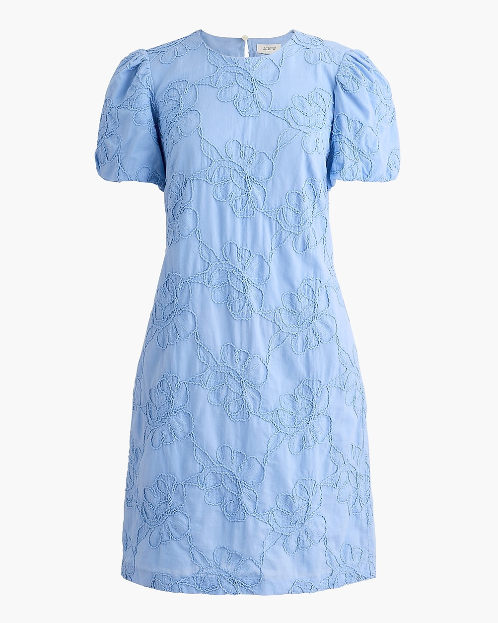 Embroidered puff-sleeve mini dress | J.Crew Factory