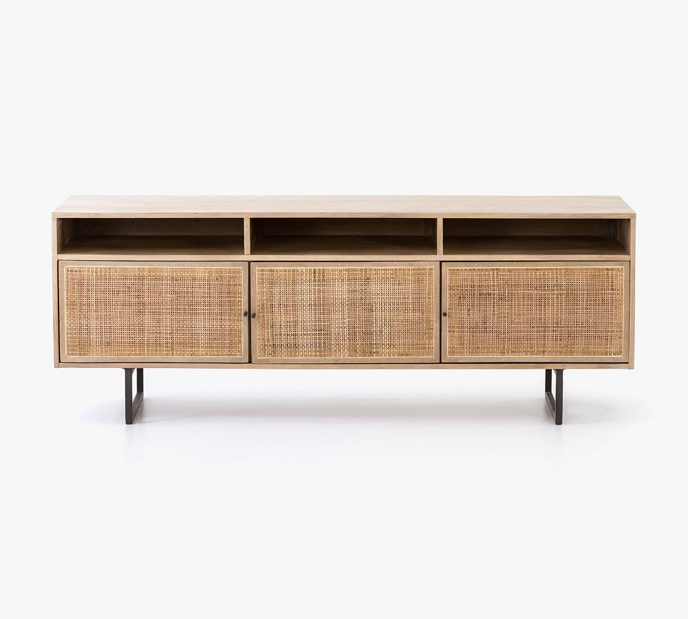 Dolores Cane Media Console, Natural | Pottery Barn (US)
