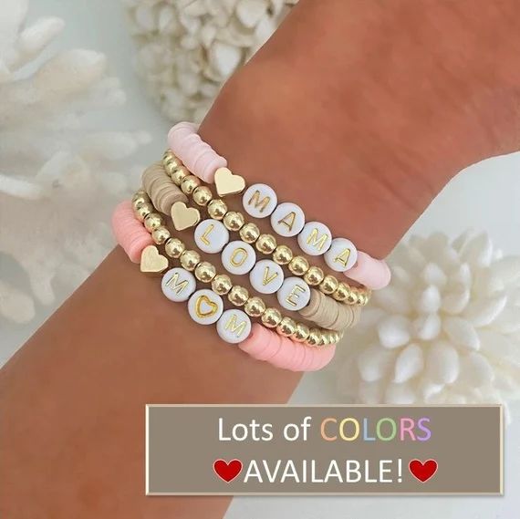 Sweetheart Heishi Bracelet  Personalized Name Bracelets  | Etsy | Etsy (US)