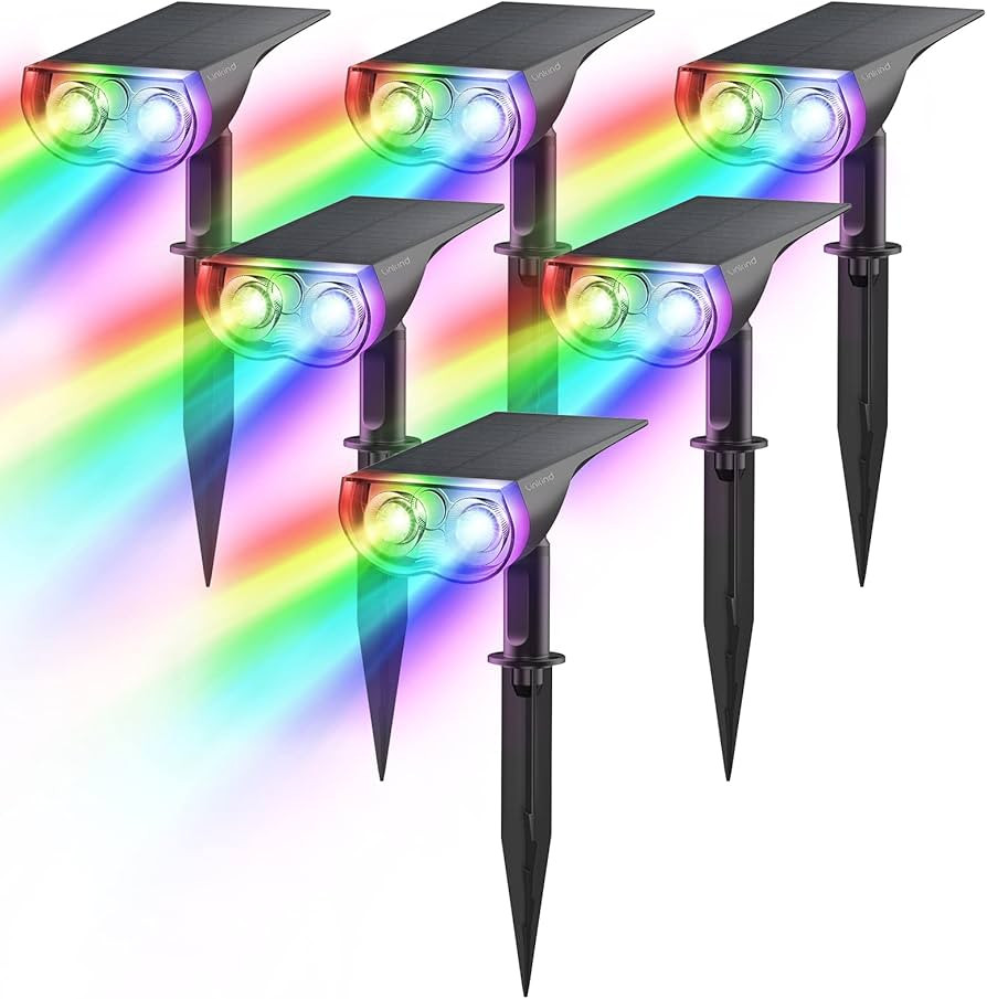 Linkind Solar Outdoor Lights, Solar Light Outdoor Waterproof IP67 Solar Spot Lights, 2-in-1 Color... | Amazon (US)