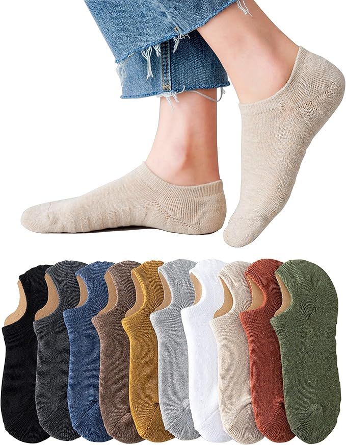 No Show Athletic Socks 5-10 Pairs Hiking Running Ankle Socks For Women Cushion Low Cut Socks | Amazon (US)