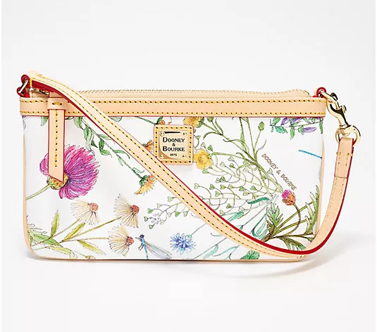 Dooney & Bourke Coated Cotton Botanical Large Slim Wristlet - QVC.com | QVC
