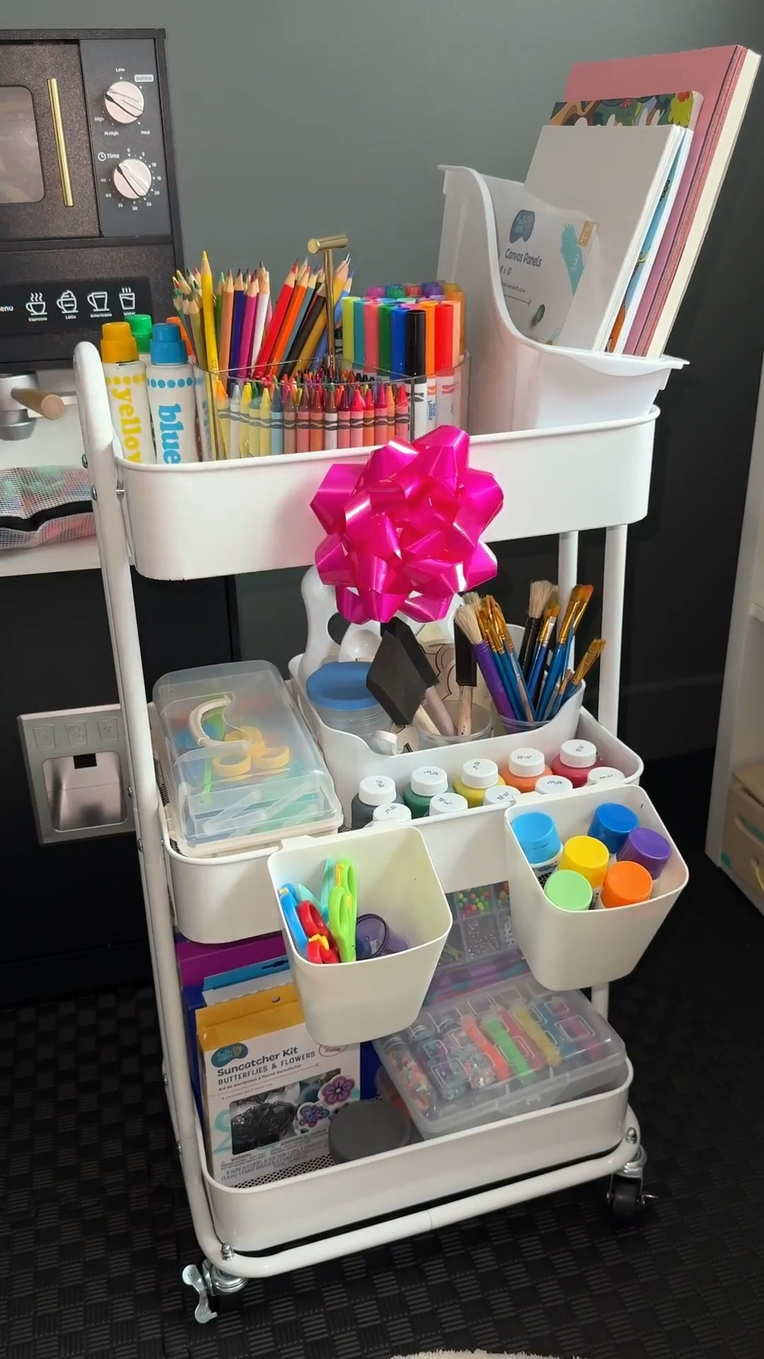 Fun art cart for kids! Art and craft organization. #kidsorganization #homeorganization #kidsart #artsupplies #toddlertoys #kidsgift

#LTKHome #LTKmomlife #LTKKids
