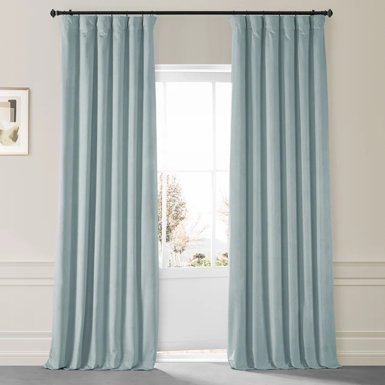 Loria Plush Velvet 100% Blackout Curtains For Bedroom, Living Room - Single Panel | Wayfair North America