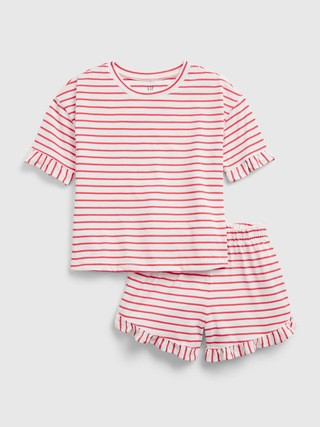Kids 100% Recycled Stripe Ruffle PJ Set | Gap (US)