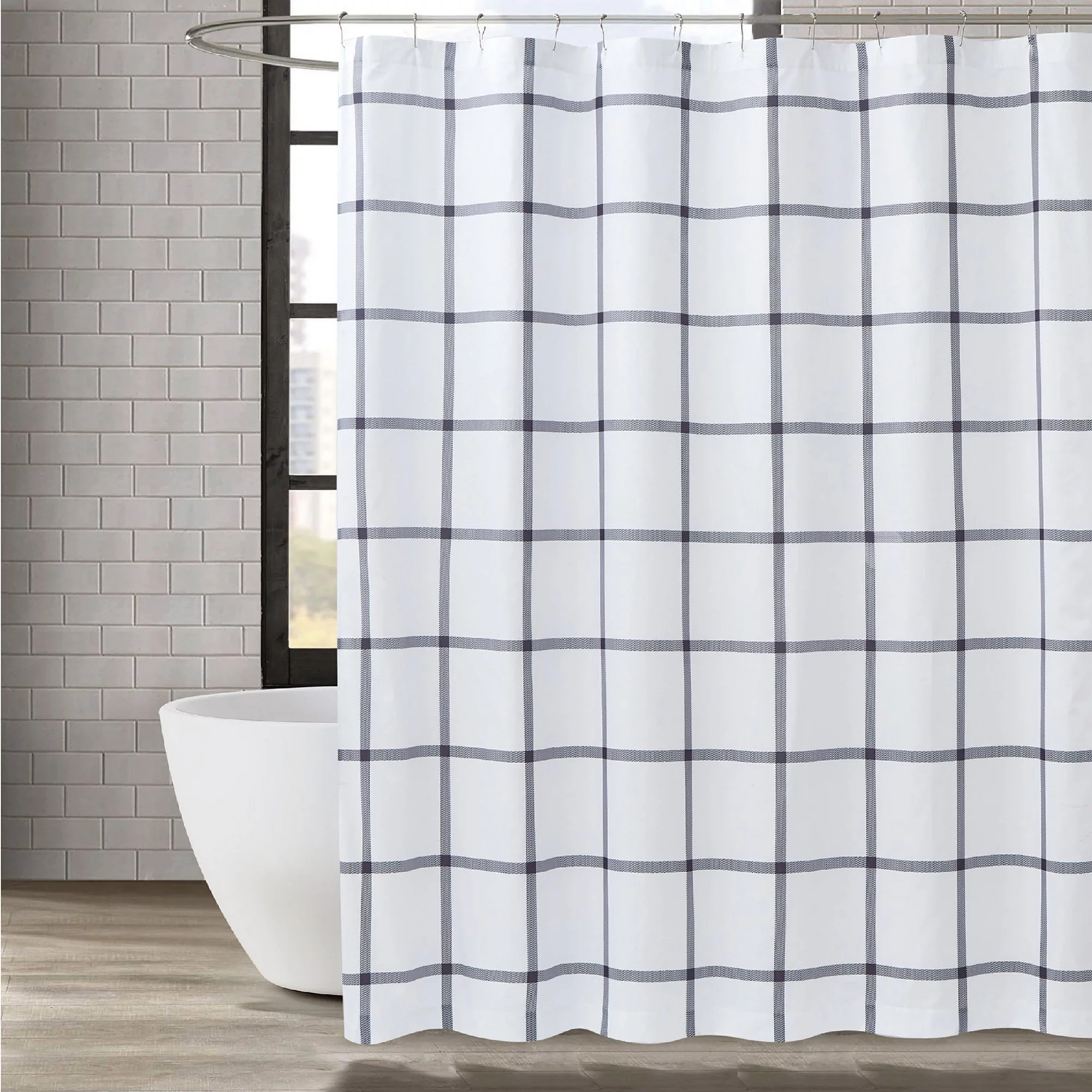Truly Soft Printed Windowpane Shower Curtain | Kohl's