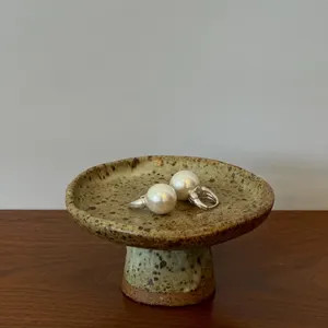 Handmade Ceramic Pedestal Plate – Glazed Pottery Ring Dish | Etsy (Global)