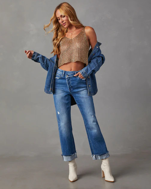 Lucy Stretch High Rise Cross Over Jeans | VICI