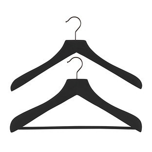 Superior Wooden Coat Hanger Ribbed Bar Black | The Container Store