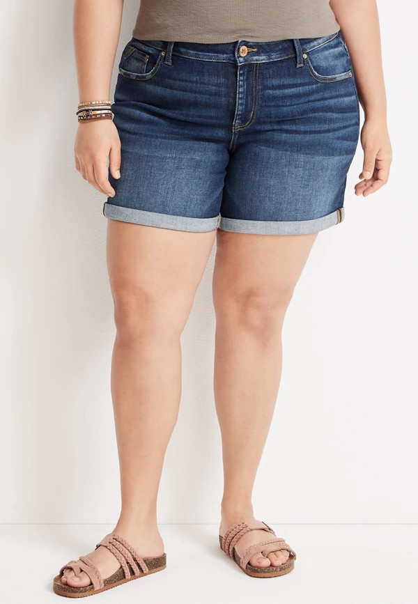 Plus Size edgely™ High Rise Rolled Hem 6in Short | Maurices