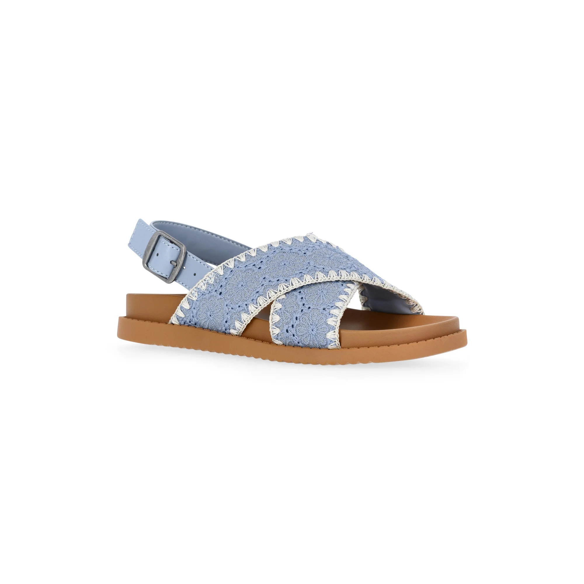 Wonder Nation Little & Big Girl Cross Sandals | Walmart (US)