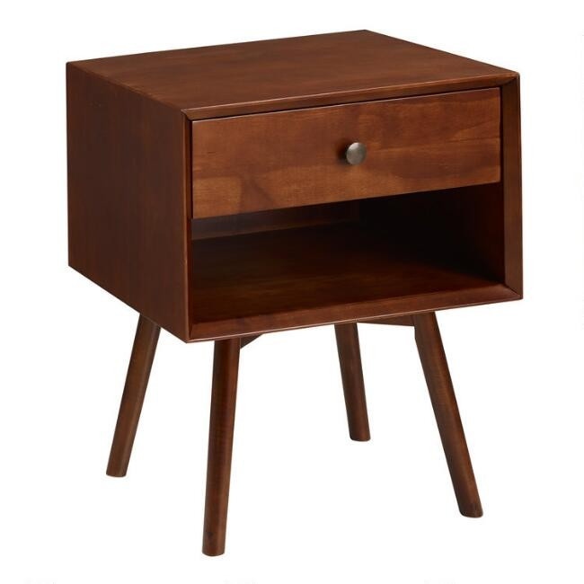 Pine Mid Century Archer Nightstand with Drawer | World Market