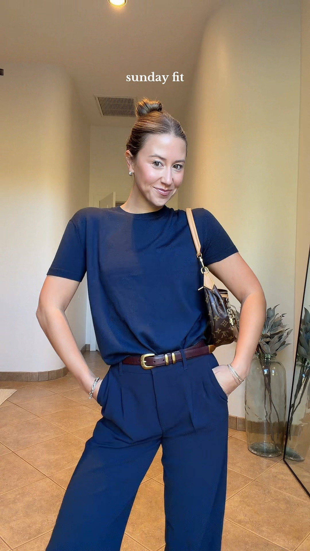This fall all I want are navy and brown everything! Today was an all navy look and from Aritzia! These pants are the best. Wear to work, on the go, with a pair of sneakers, date night, so versatile! Oh and the best part? They don’t wrinkle! I’m wearing a size 4 tall in the pants! Small in the top. 

#LTKStyleTip #LTKWorkwear #LTKSeasonal