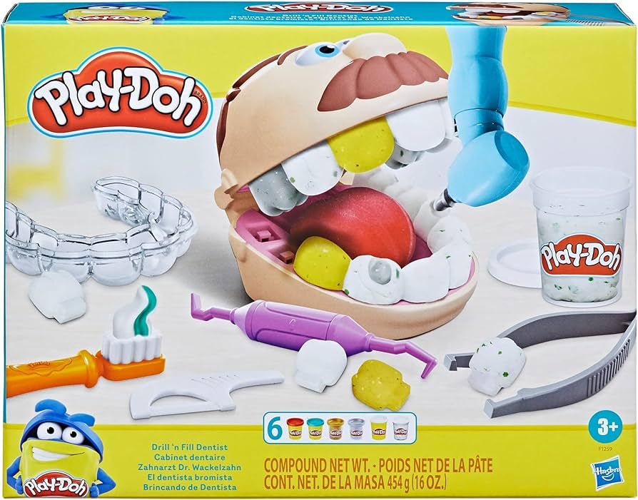Play-Doh Drill 'n Fill Dentist Toy for Kids 3 Years and Up with Cavity and Metallic Colored Model... | Amazon (US)