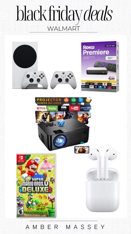Walmart Black Friday deals | gift ideas for kids | gift ideas for teens | gaming system | Xbox | Mario | AirPods | family night movie

#LTKkids #LTKGiftGuide #LTKsalealert