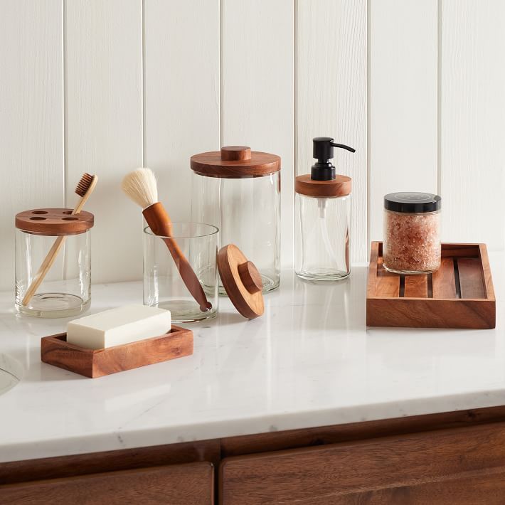 Clover Wood & Glass Bath Accessories | West Elm (US)