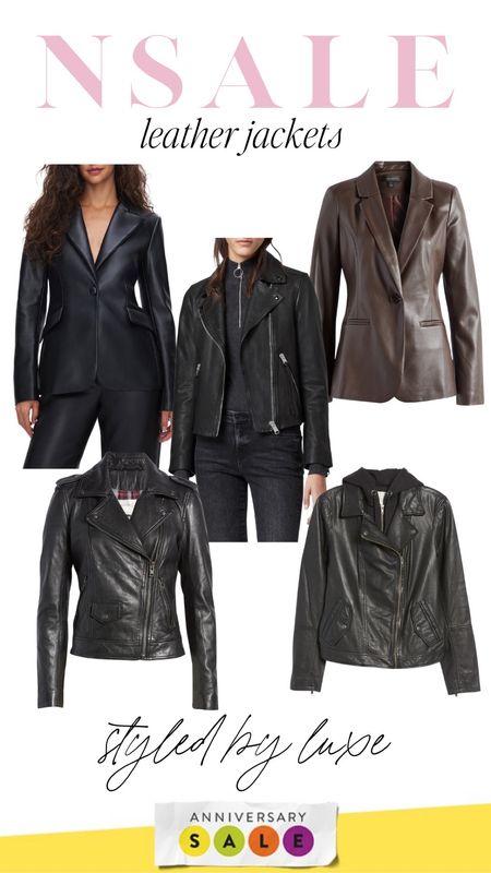 Nsale leather jackets - leather jacket inspo - faux leather jackets - chic outfit ideas - Nordstrom finds - women’s fashion - Nordstrom sale 

#LTKFind #LTKsalealert #LTKxNSale
