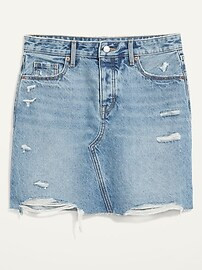 High-Waisted Button-Fly Cut-Off Jean Skirt for Women | Old Navy (US)
