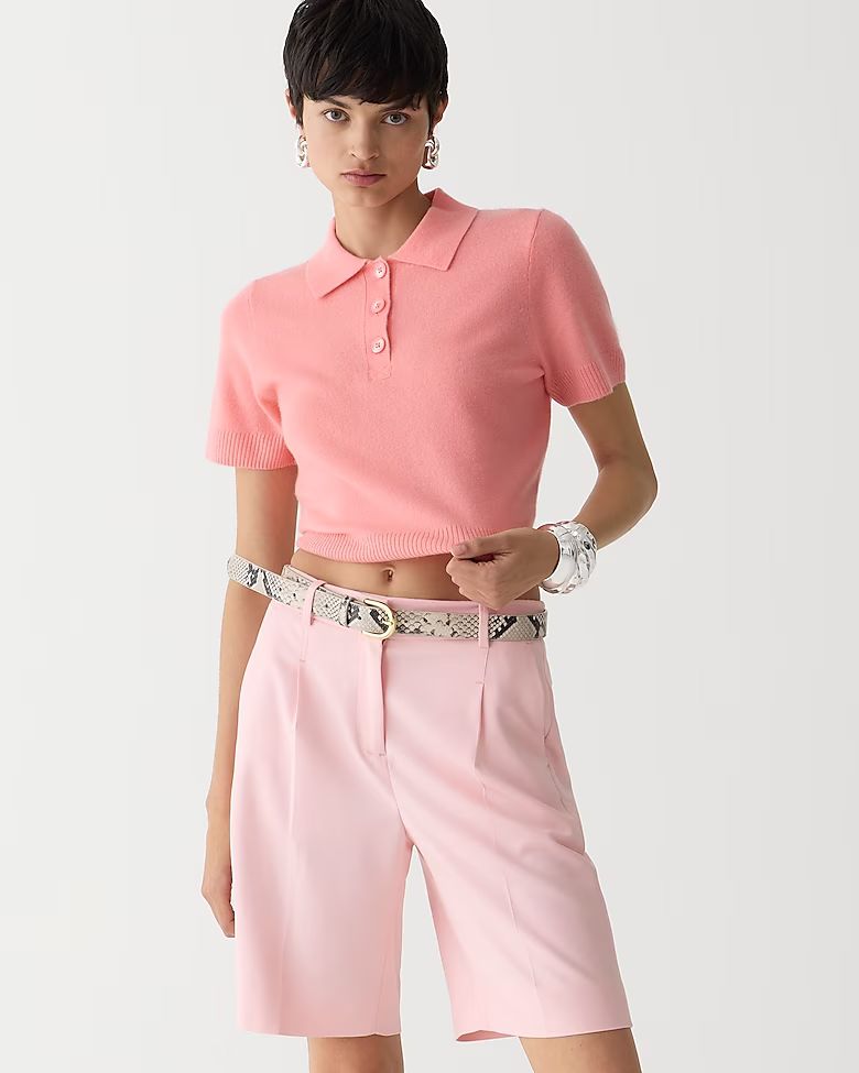 Cashmere cropped sweater-polo | J.Crew US