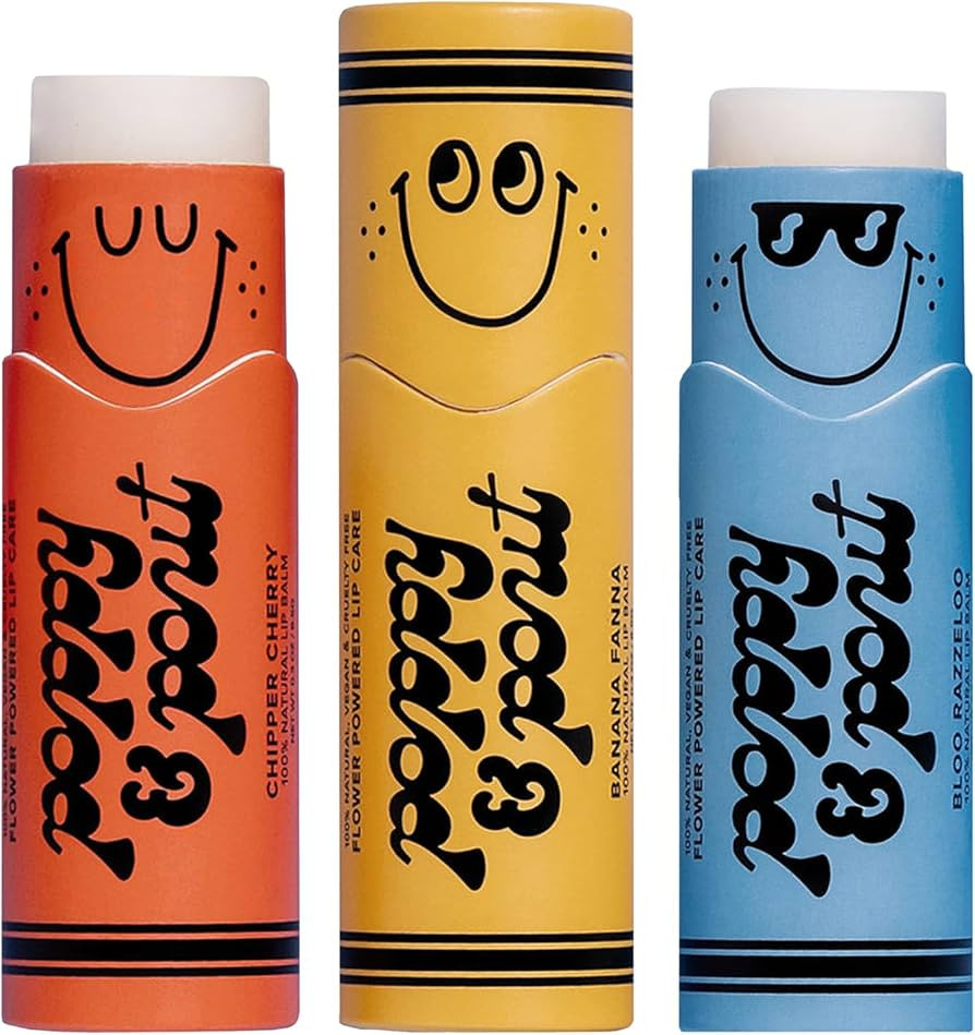 Poppy & Pout Kids Lip Balm, Vegan & All Natural | Cardboard Tube, Moisturizing, Cruelty Free, Mad... | Amazon (US)