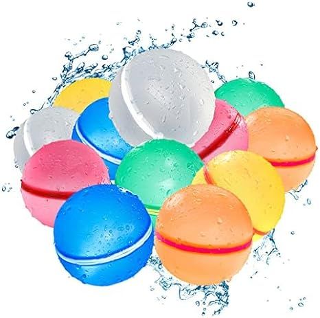 SOPPYCID Water Balloons Reusable Splash Ball, Latex-free Water Bomb Pool Toys, No Tying Easy Quic... | Amazon (US)