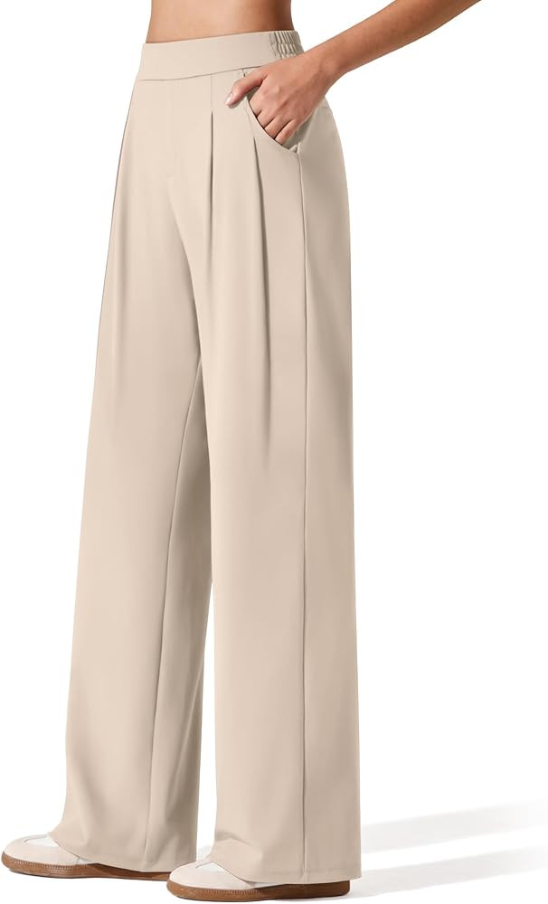G4Free ShiftReady Women's Wide Leg Dress Yoga Pants with Pockets Dressy Casual Slacks High Waist ... | Amazon (US)