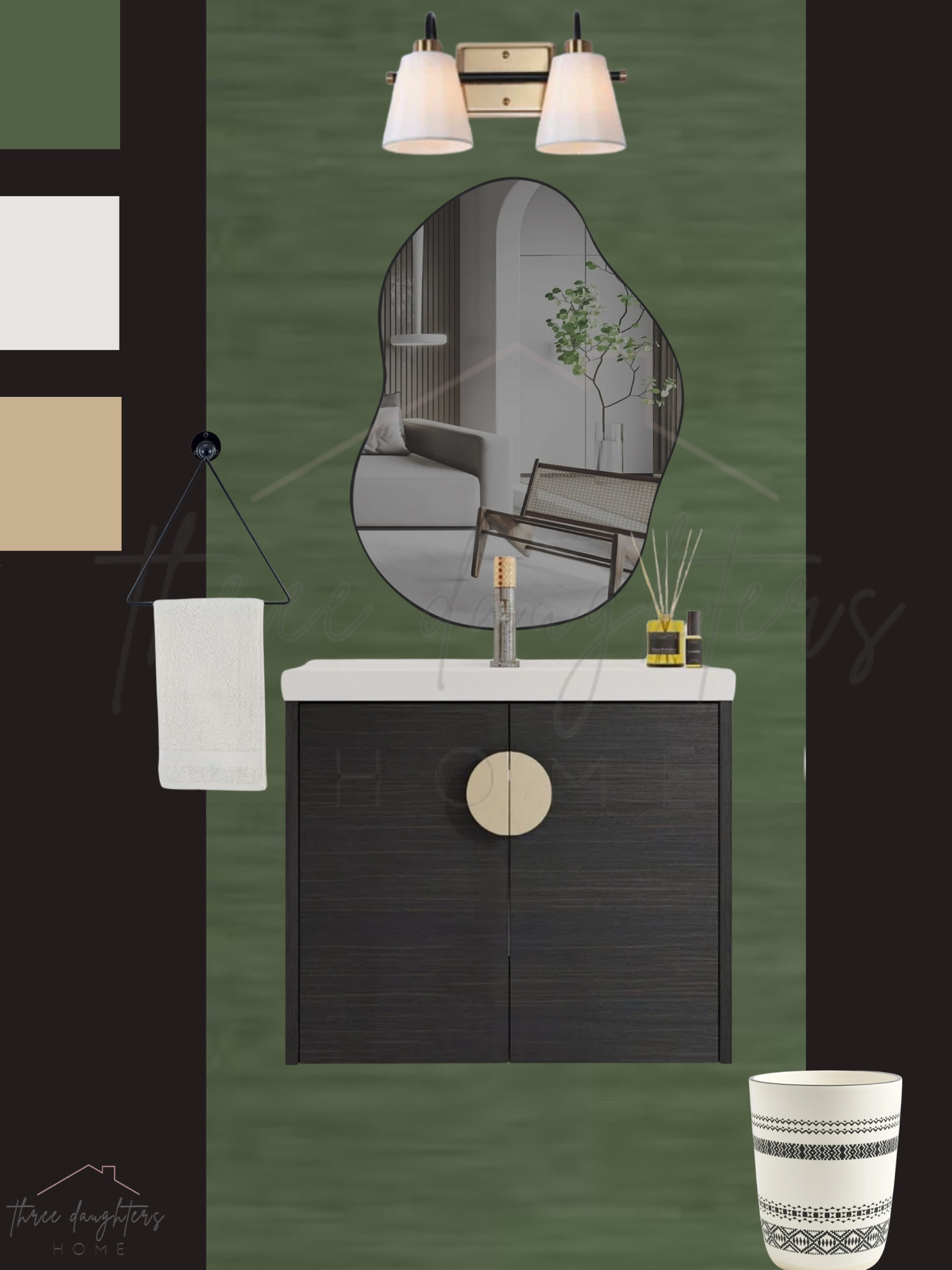 modern bathroom, modern powder room, floating vanity, textured wallpaper, green wallpaper, peel and stick wallpaper, modern chic

#LTKHome #LTKFamily #LTKStyleTip