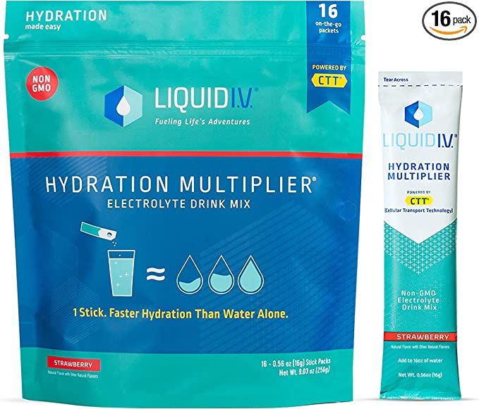 Liquid I.V. Hydration Multiplier - Strawberry - Hydration Powder Packets | Electrolyte Drink Mix ... | Amazon (US)
