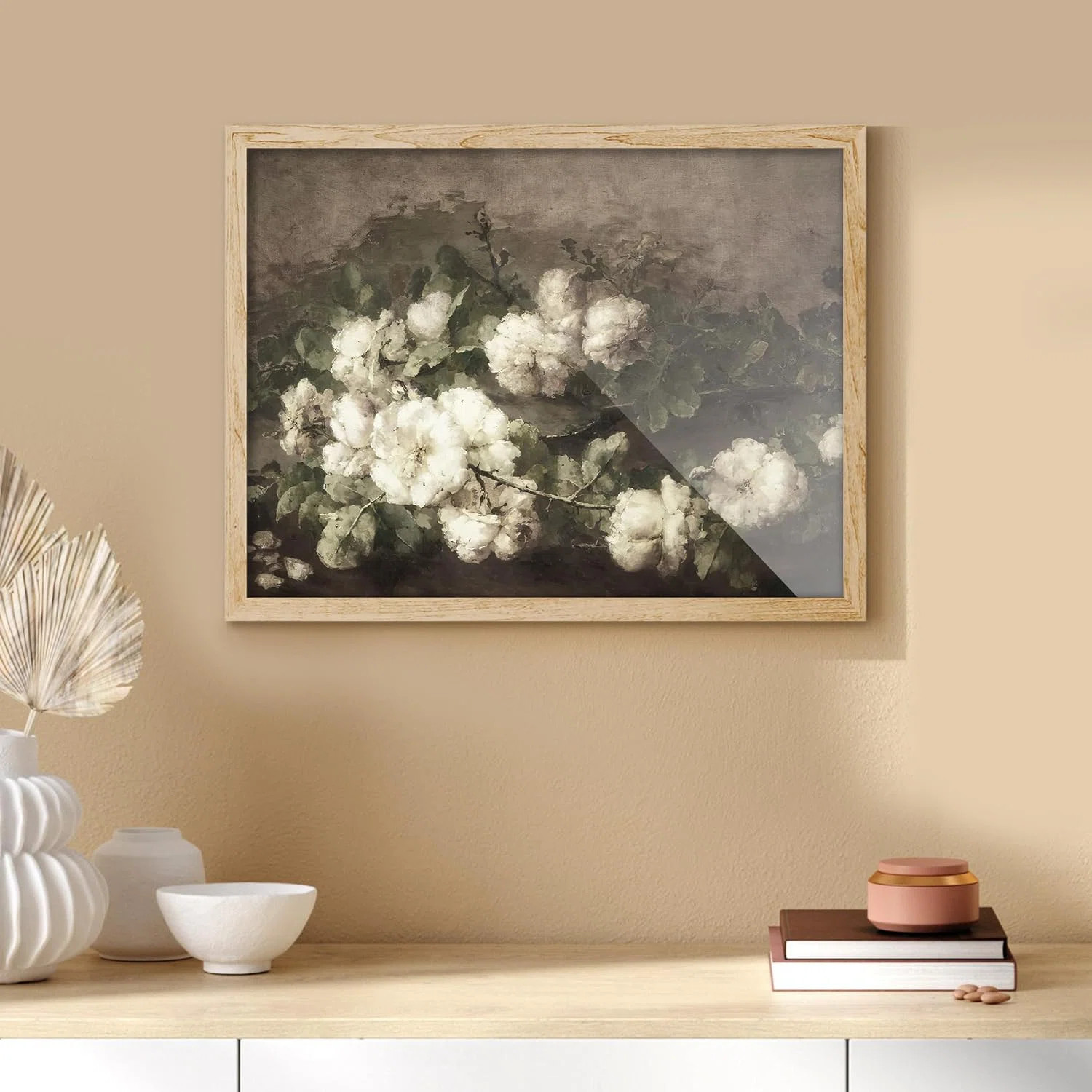 SIGNLEADER Still Life White Flower Wall Art Natural Landscape Country Farmhouse Vintage Painting ... | Wayfair North America