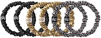 Slip Silk Skinnie Scrunchies in Gold, Black, and Leopard - 100% Pure 22 Momme Mulberry Silk Scrun... | Amazon (US)