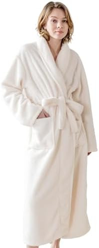 Robes for Women – Premium Plush Fleece Long Bathrobe for Women with Shawl Collar, Soft Warm Wom... | Amazon (US)
