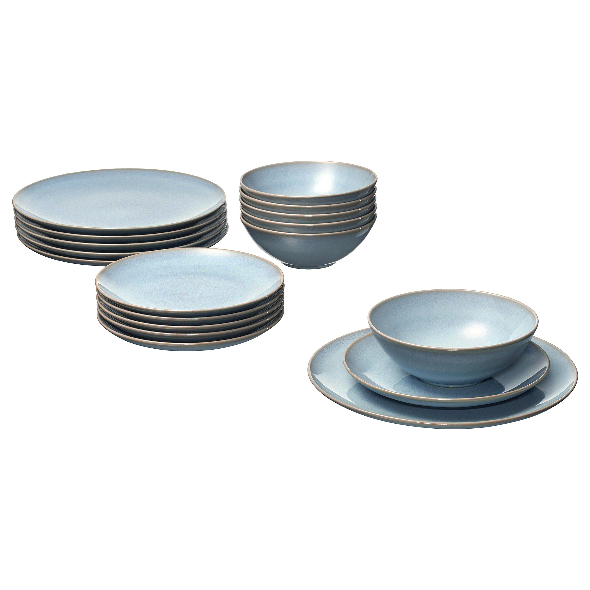 FÄRGKLAR 18-piece dinnerware set, light blue | IKEA US