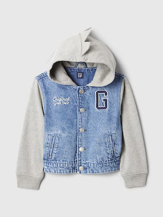 babyGap Dino Varsity Denim Hoodie Jacket | Gap (US)