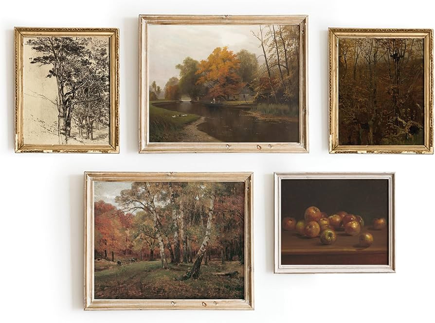 Vintage Posters For Room Aesthetic - Set 5 Autumn Aesthetic Gallery Wall Art, Vintage Prints For ... | Amazon (US)