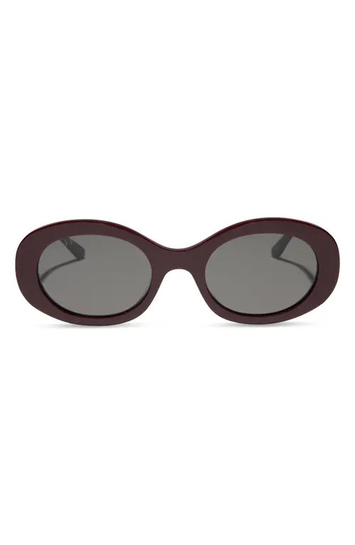 DIFF Lainey 52mm Oval Sunglasses in Dark Cherry Lacquer /Grey at Nordstrom | Nordstrom