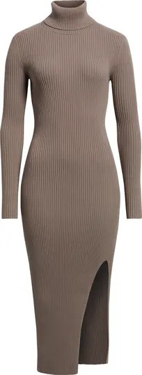 Rib Long Sleeve Turtleneck Sweater Dress | Nordstrom