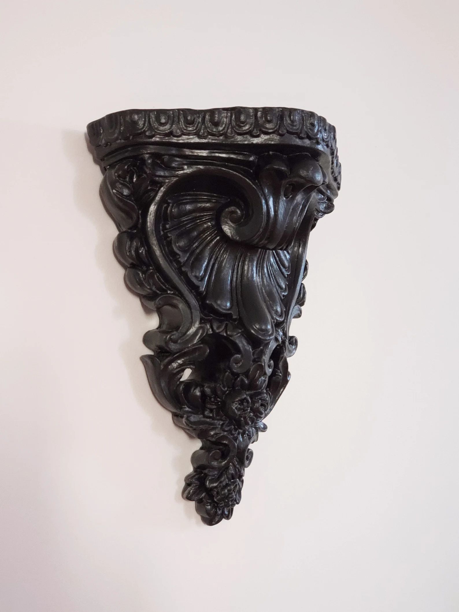 Baroque style wall console - Small black resin saddle - wall bracket - black shelf | Etsy (US)