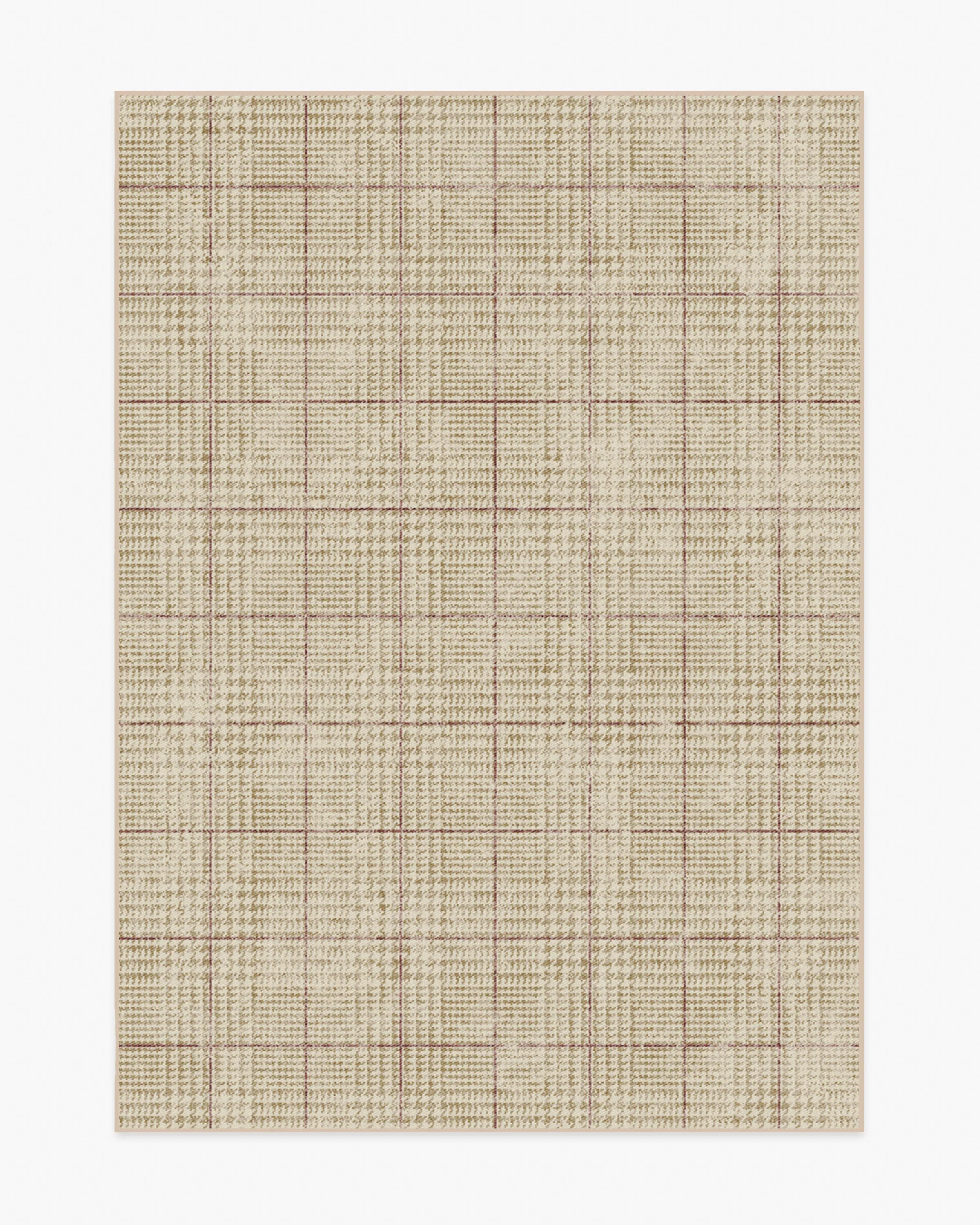 Glen Plaid Camel & Burgundy Rug | Ruggable