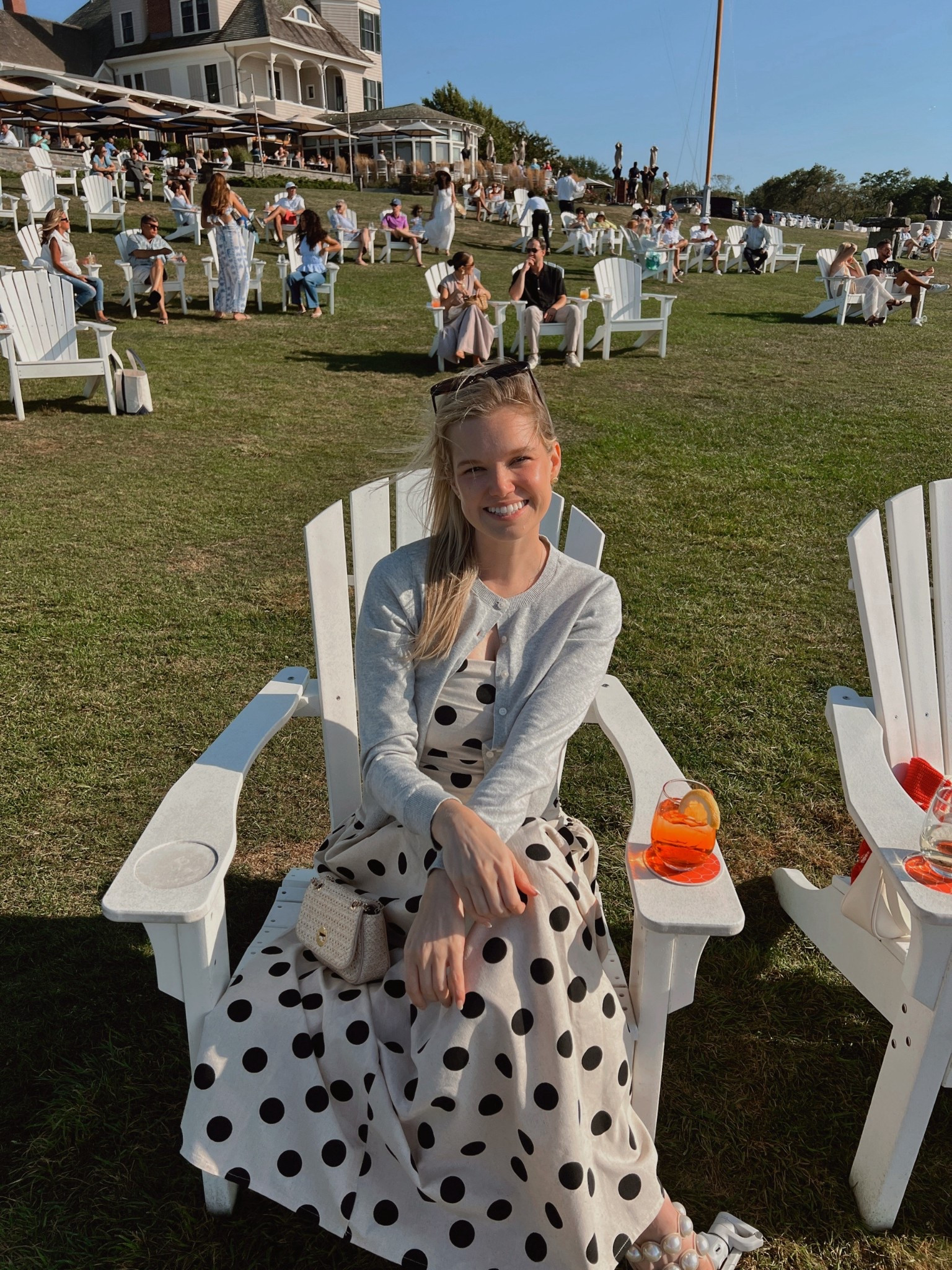 Linen polka dot dress