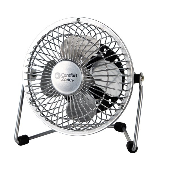 Comfort Zone 4" Quiet High-Velocity Portable Fan, Silver - Walmart.com | Walmart (US)